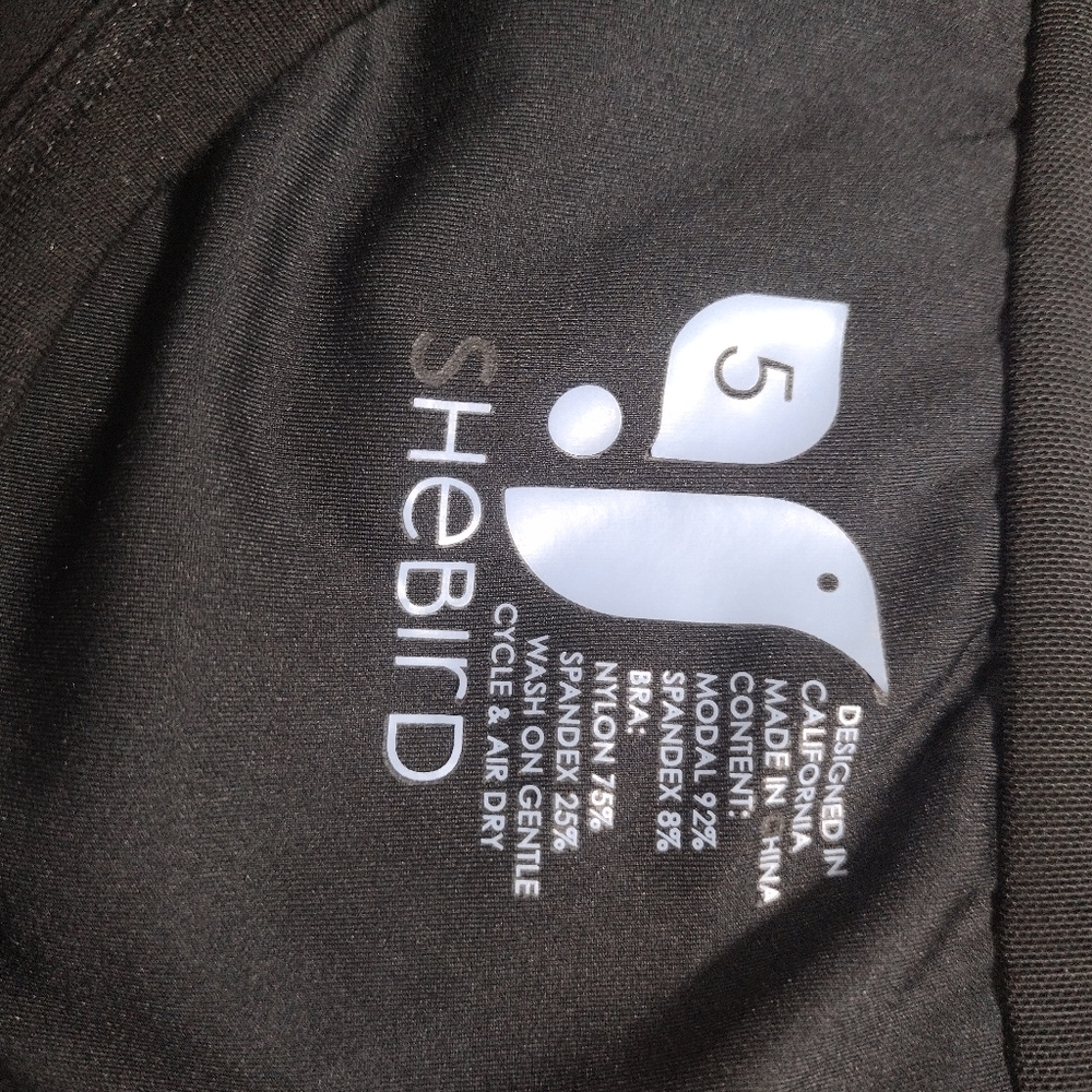SHEBIRD The Tunic Tank Bra Dress Black Size 5 M/L Pockets Stretch Athleisure - Picture 7 of 9